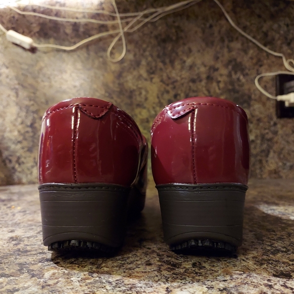 Ruby Red Patent Leather Clogs - Picture 3 of 7